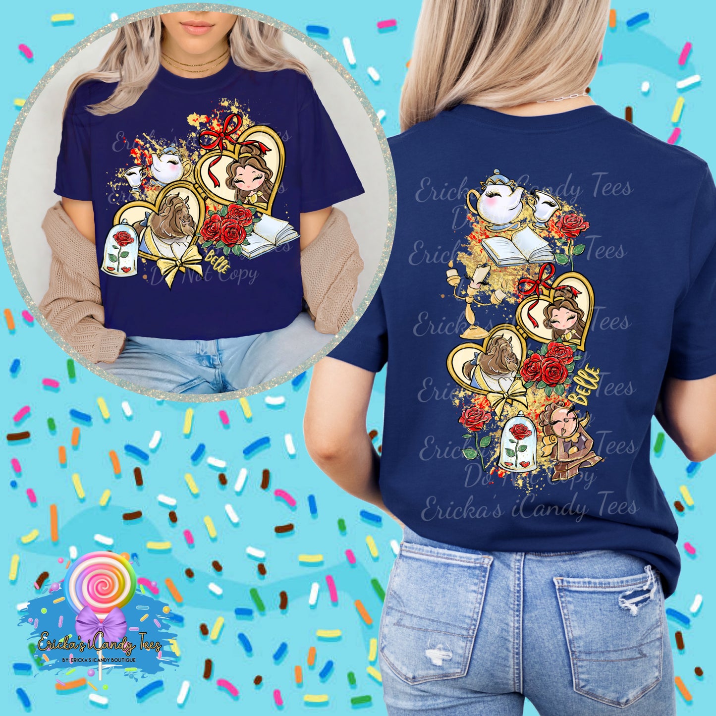 All Princess & Characters Heart Locket - Front & Back Apparel
