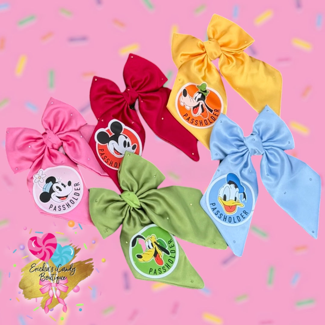 Passholder - Solid Blingy Bows (MTO 15BD)