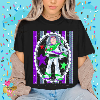 Space Ranger Striped Frame- Kids & Adult Apparel