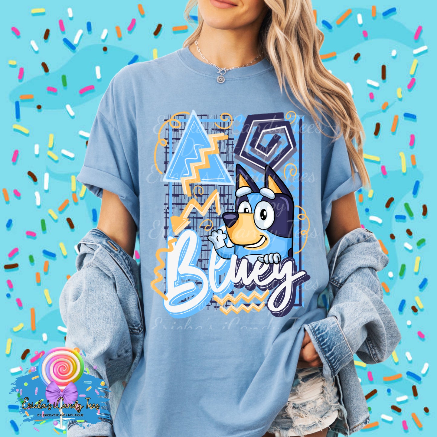 Retro Blue Dog  - Kids & Adult Apparel