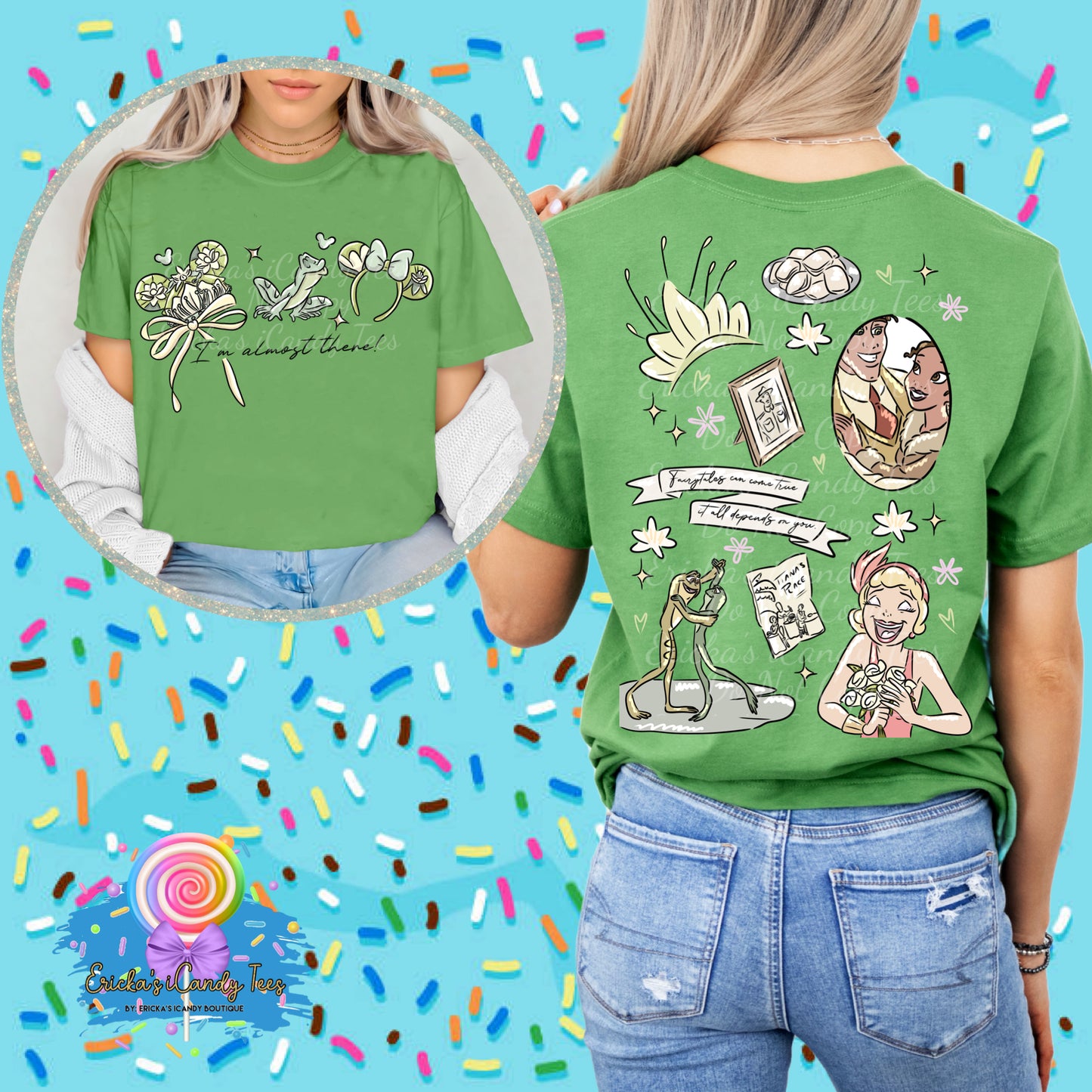Princess & The Frog Hand Drawn - Front & Back Tees & Sweatshirts