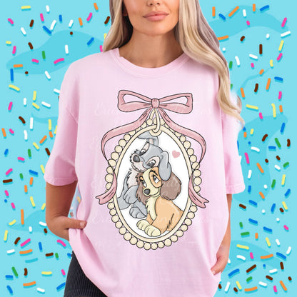 Doggy Lovers Coquette Frame LL HandDrawn- Apparel