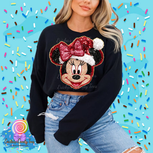 Faux Sequins Santa Mouse(Boy Mouse or Girl Mouse) - Kids & Adult Apparel