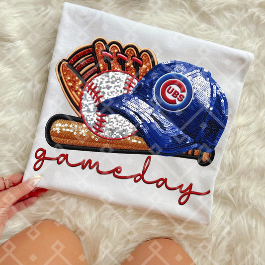 Cubs Sequins Baseball Cap - Kids & Adult Apparel