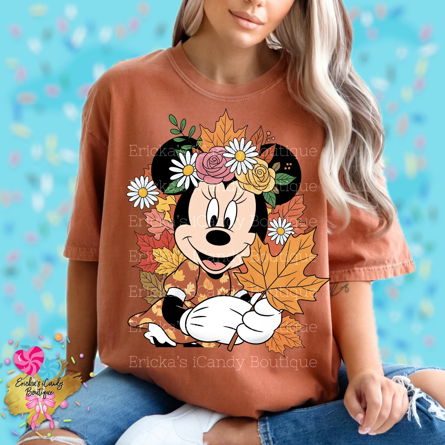 Fall Leaves Mouse Girl - Kids & Adult Apparel