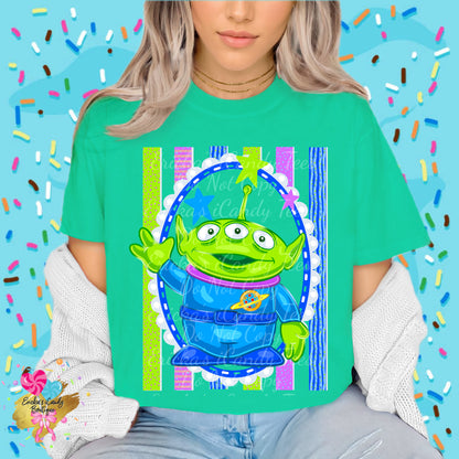 Alien Striped Frame- Kids & Adult Apparel
