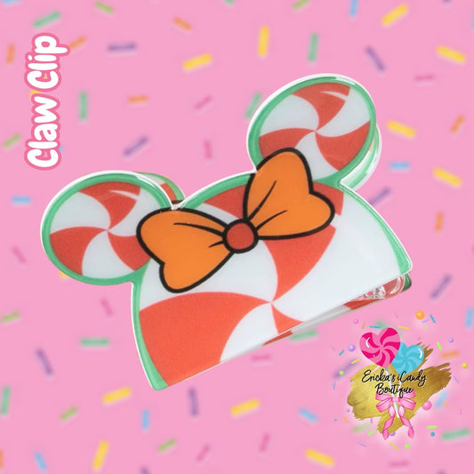 Peppermint Minnie - 3in Acrylic Claw Clip