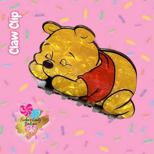 Sleeping Pooh - 3in Acrylic Claw Clip