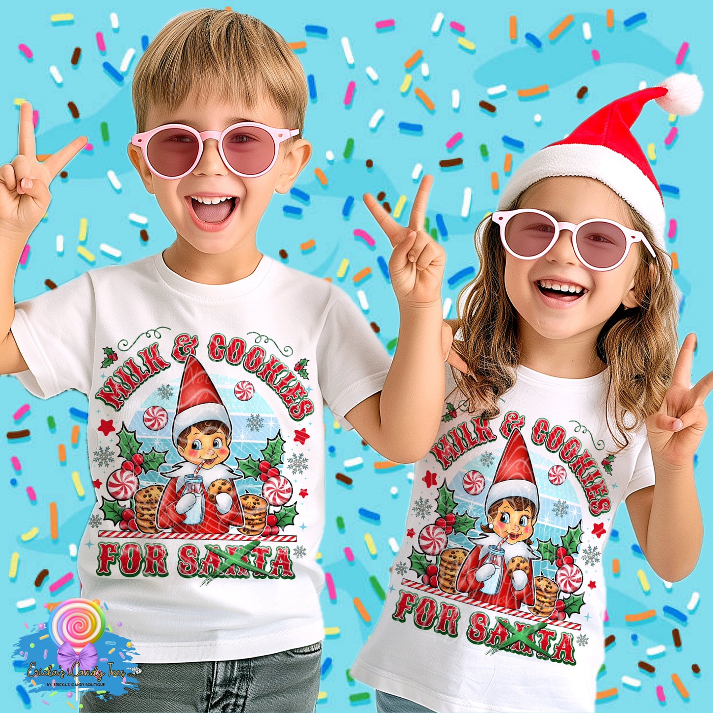 Elf Milk & Cookies (Girl & Boy) - Tees & Sweatshirts