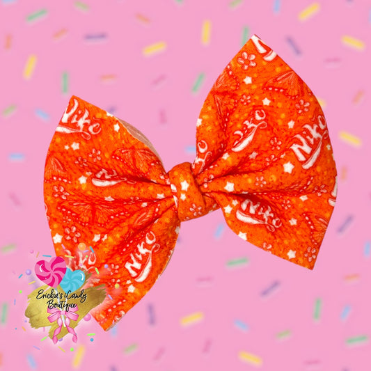 Swoosh Orange Butterflies - 5in Bullet Fabric Bow