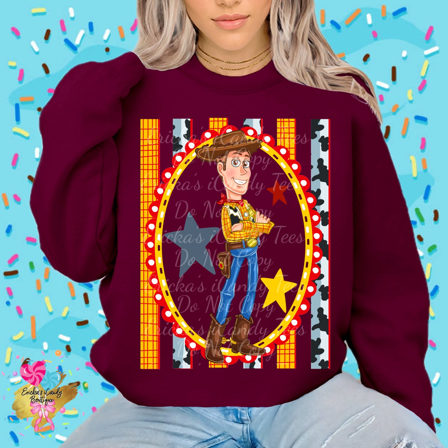Cowboy Striped Frame- Kids & Adult Apparel