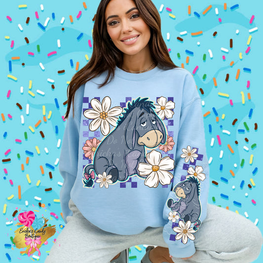 Checkered Flower Donkey - Kids & Adult Apparel