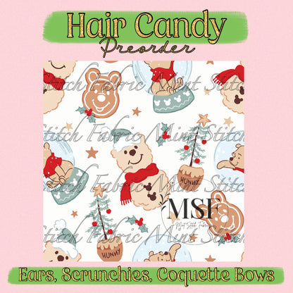 Holiday Pooh - Fabric Hair Accessories Preorder