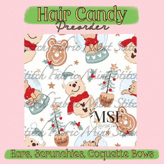 Holiday Pooh - Fabric Hair Accessories Preorder