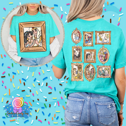 All Princess Frames LL HandDrawn- Front & Back Apparel