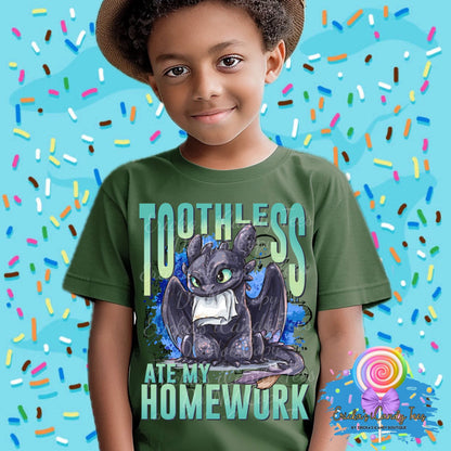 Toothless Ate My Homework - Kids & Adult Apparel