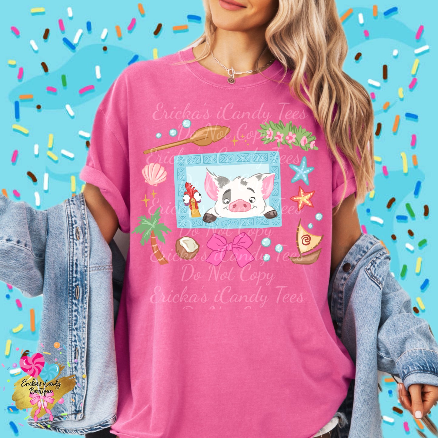 Pig Sidekick Floral Frame  - Kids & Adult Apparel