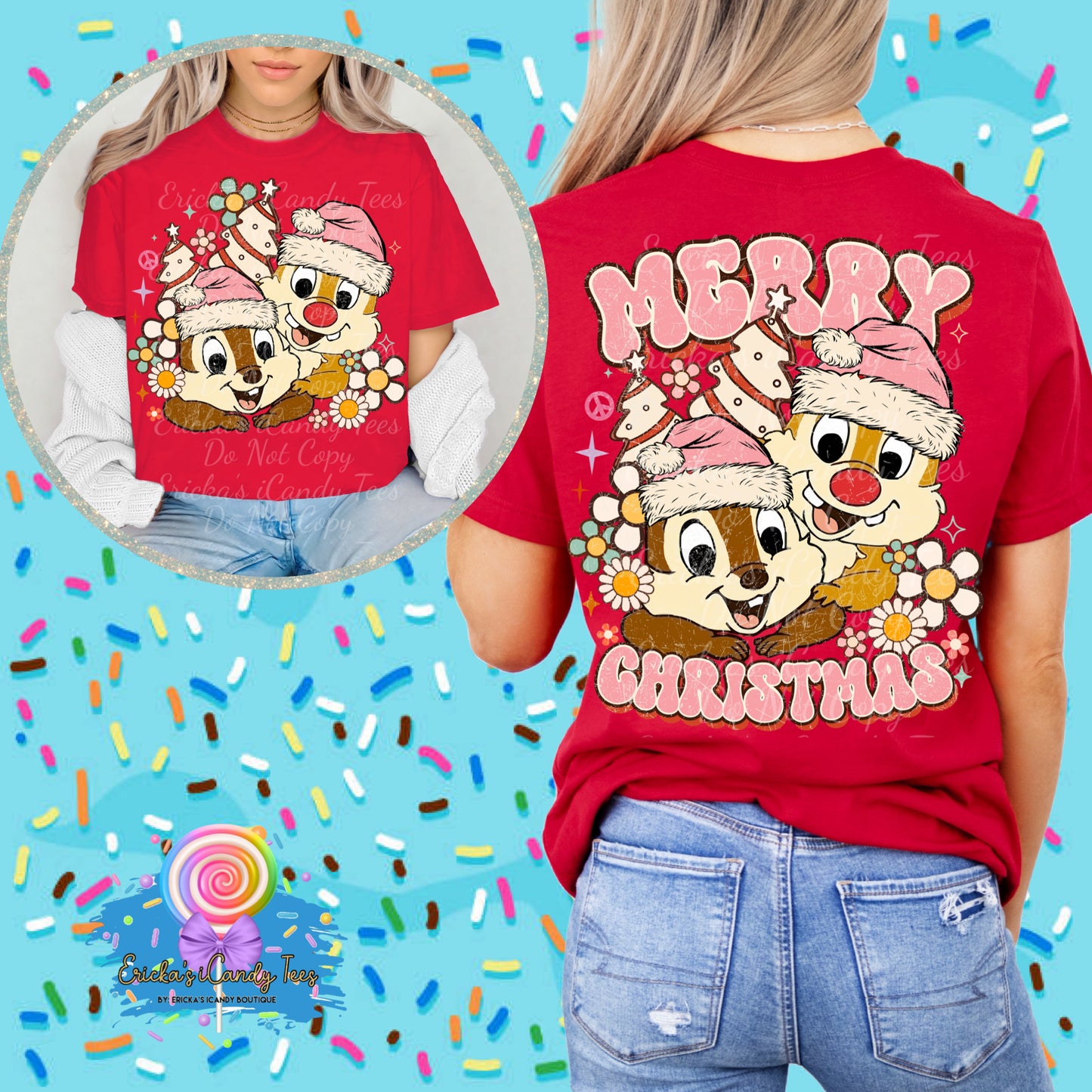 Chipmunks Christmas - Front & Back Tees & Sweatshirts