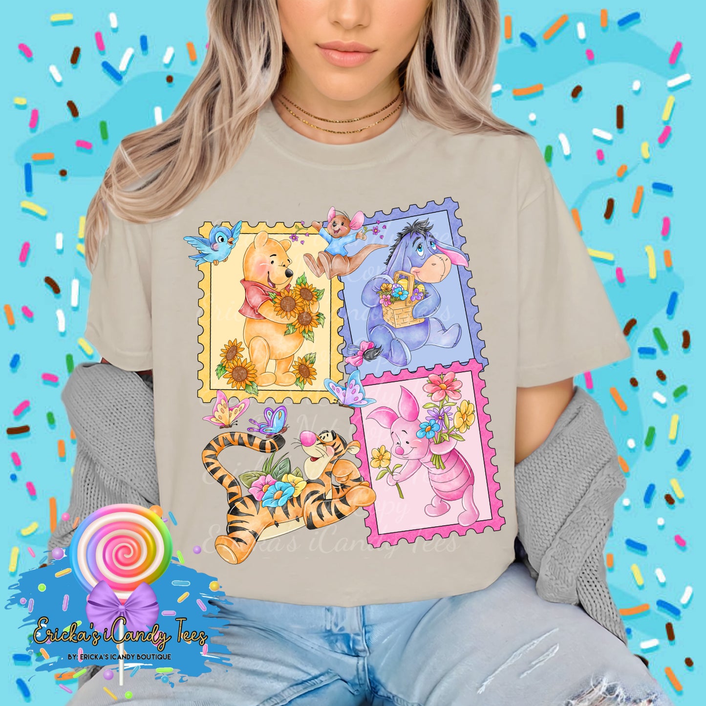 Pooh Post Stamp- Tees & Sweatshirts