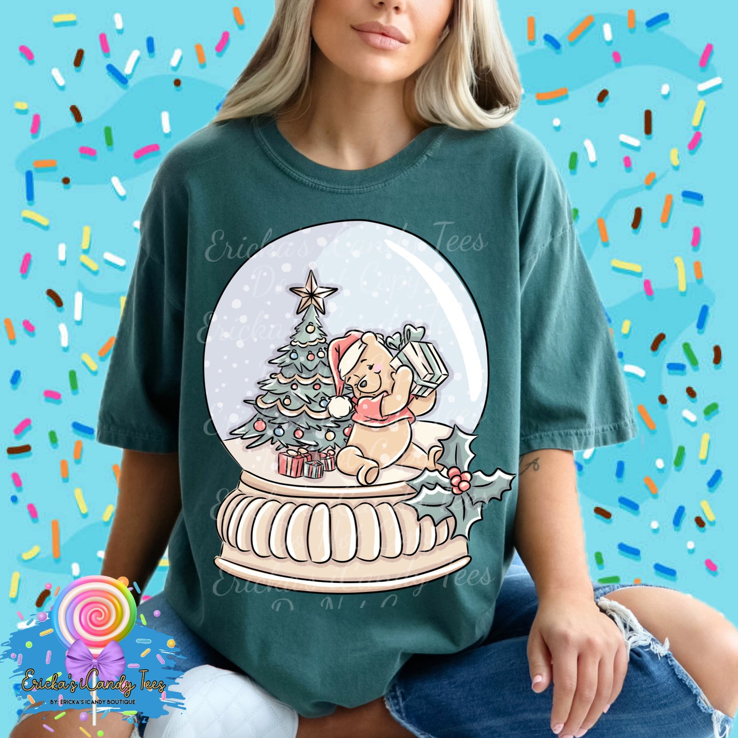 Pooh SnowGlobe- Tees & Sweatshirts
