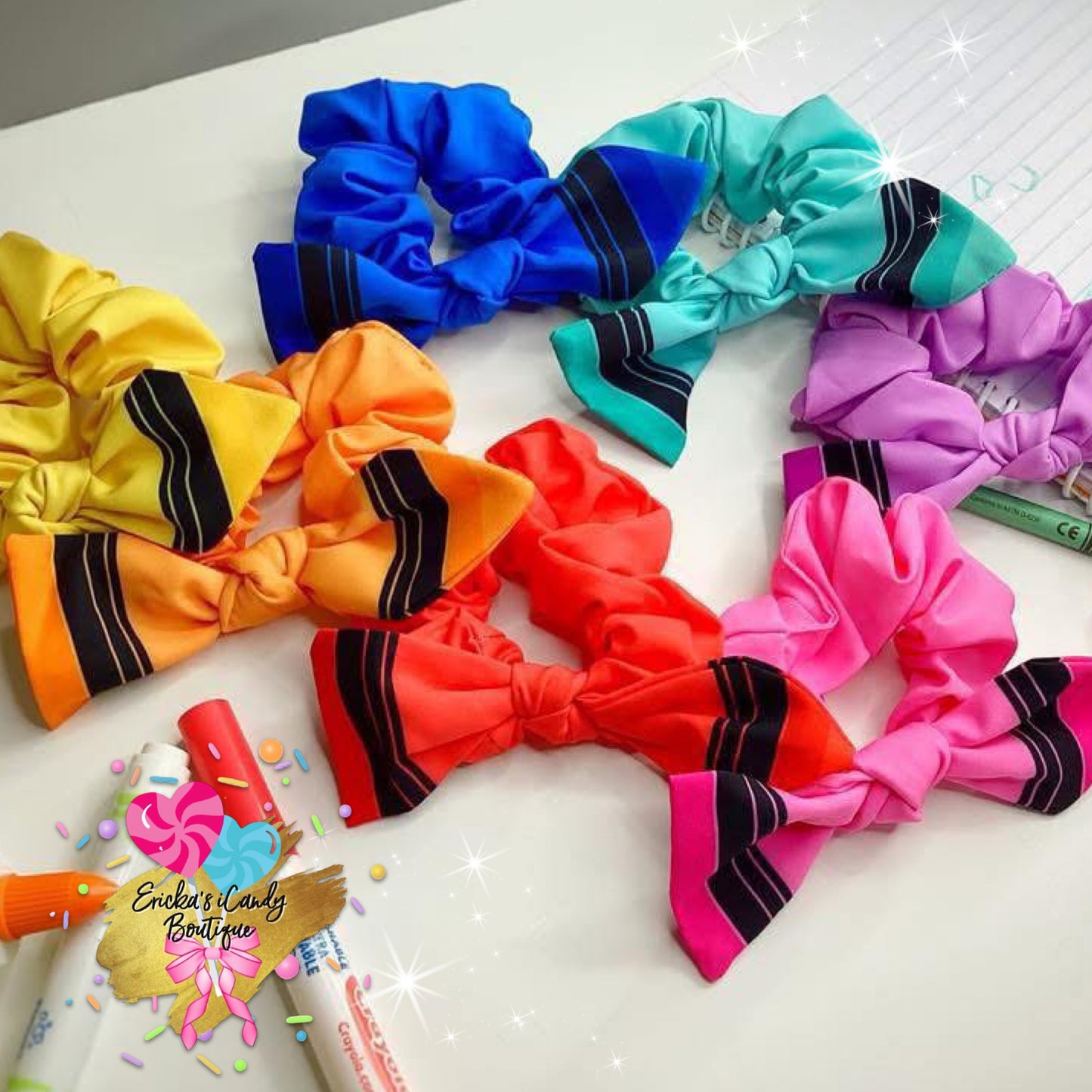 Crayon Bunny Ear Scrunchie