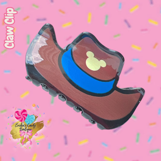 Cowboy Hat - 3in Acrylic Claw Clip
