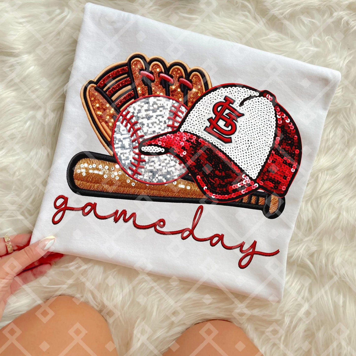 St.Louis Cardinals Sequins Baseball Cap - Kids & Adult Apparel