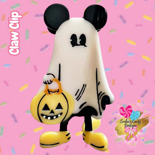 Trick or Treat Mouse - 4in Acrylic Claw Clip
