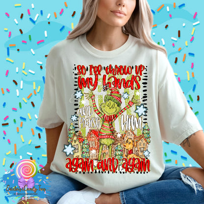 Raise My Hands To Praise Him Green Guy - Tees & Sweatshirts
