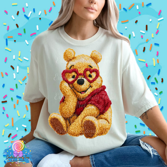 Faux Thread Valentines Honey Bear - Apparel