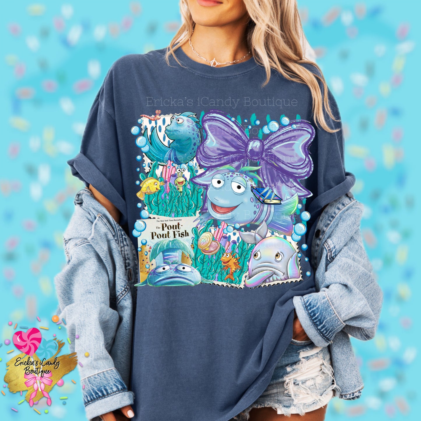 Pout Pout Fish Storybook (With Bow or Without Bow) - Kids & Adult Apparel