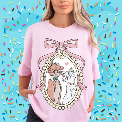 Cat Lovers Coquette Frame LL HandDrawn- Apparel