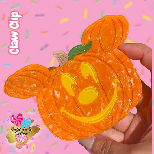 Mouse Pumpkin - 4.5in Acrylic Claw Clip