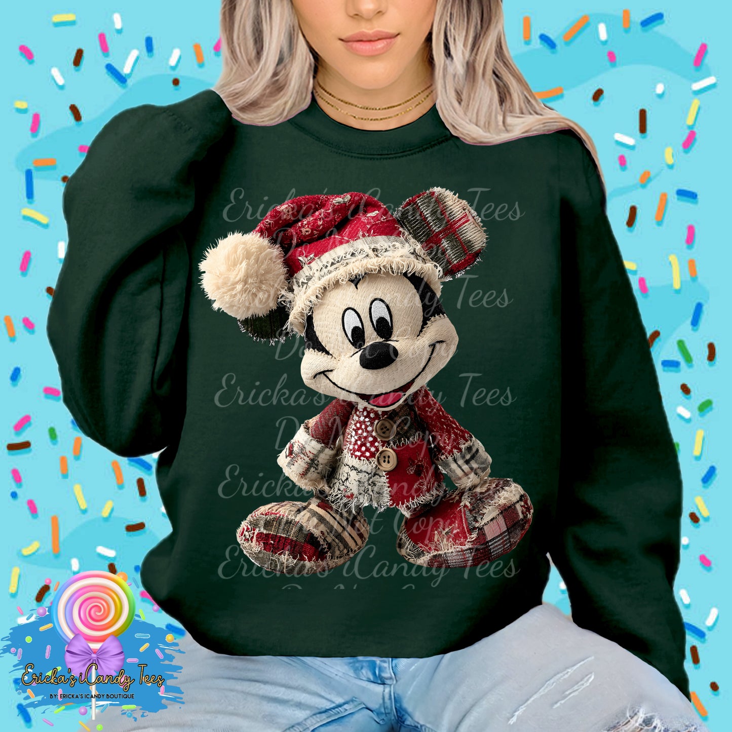 Plaid Mouse Faux Yarn - Tees & Sweatshirts