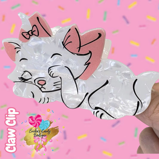 Marie Cat - 4in Acrylic Claw Clip