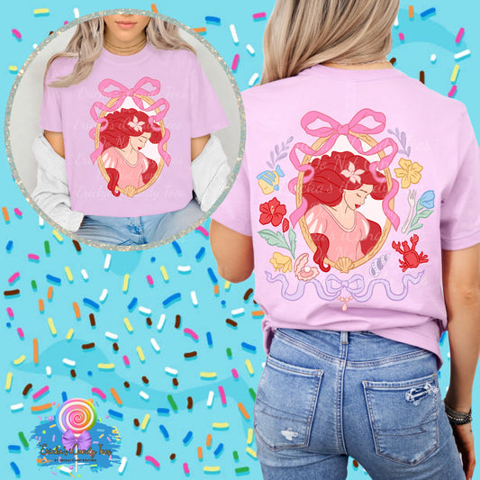 Mermaid Princess Floral Coquette - Front & Back Apparel