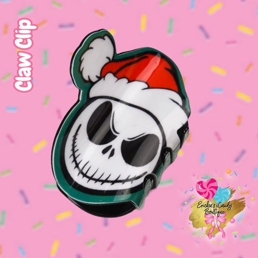 Jack Santa  - 3in Acrylic Claw Clip