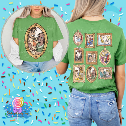 All Princess Frames LL HandDrawn- Front & Back Apparel