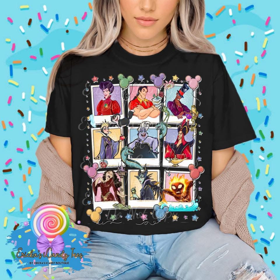 Villains Polaroid Collage - Kids & Adult Apparel