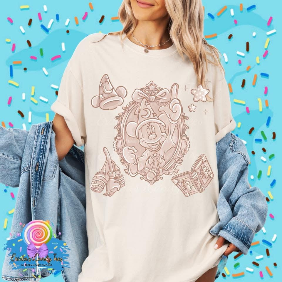 Sorcerer Mouse Solid Color Blue, Pink, Beige LL HandDrawn- Apparel