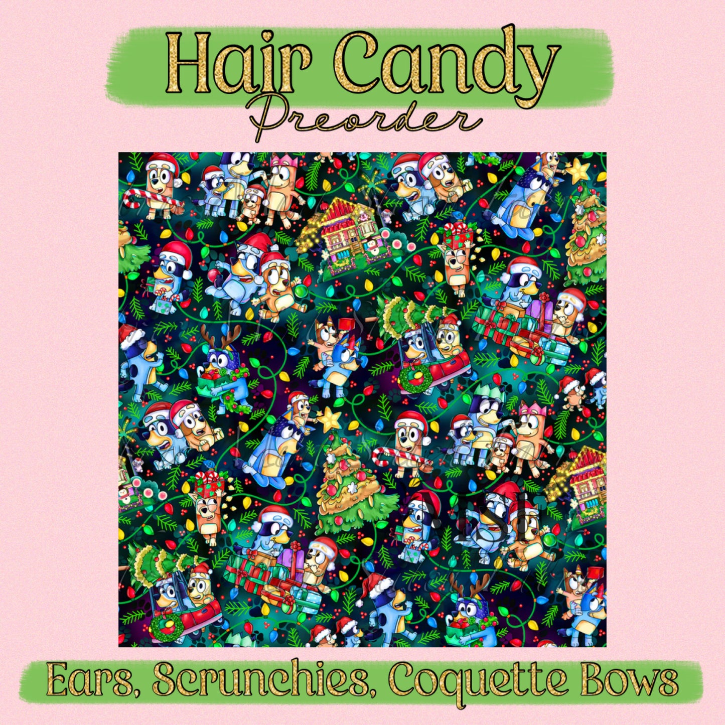 Bluey Holiday - Fabric Hair Accessories Preorder