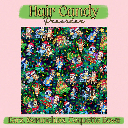 Bluey Holiday - Fabric Hair Accessories Preorder