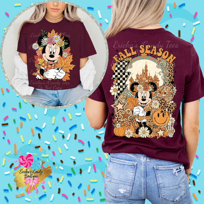 Fall Season Minnie - Front & Back Apparel