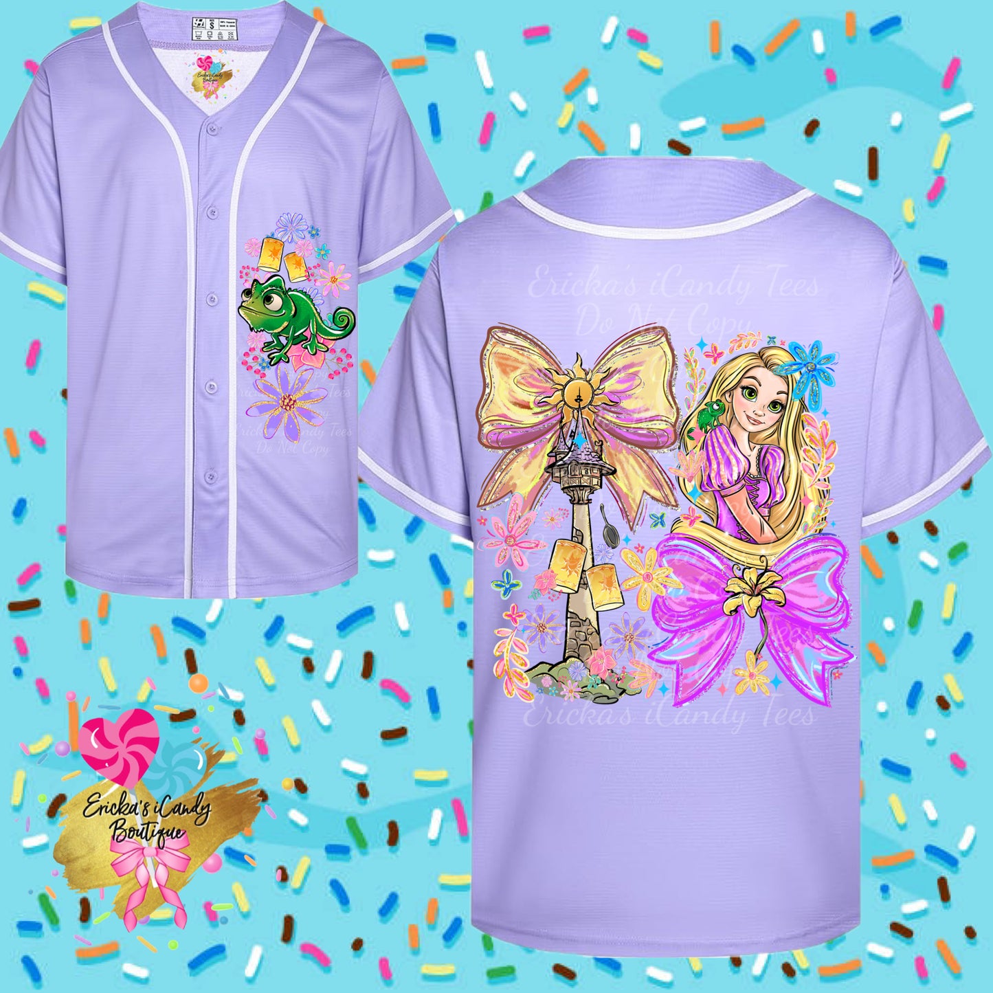 Punzie Coquette Bow Jersey - (Choose Your Princess Pocket In Text Box)
