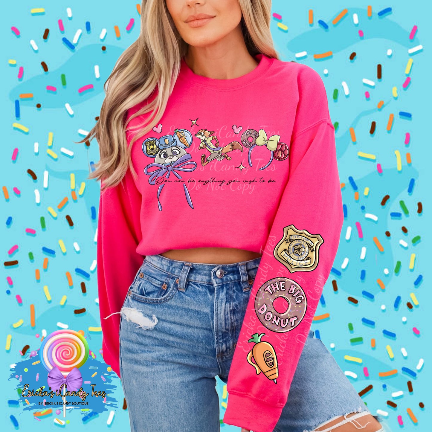 Zootopia Ear Hat Hand Drawn- Tees & Sweatshirts