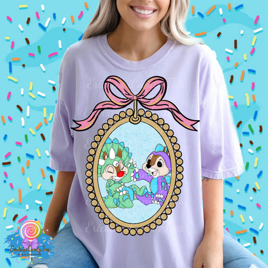 Chipmunk Dino Frame - Kids & Adult Apparel