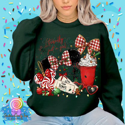 Literally Just A Christmas Girl Peppermint Plaid - Tees & Sweatshirts