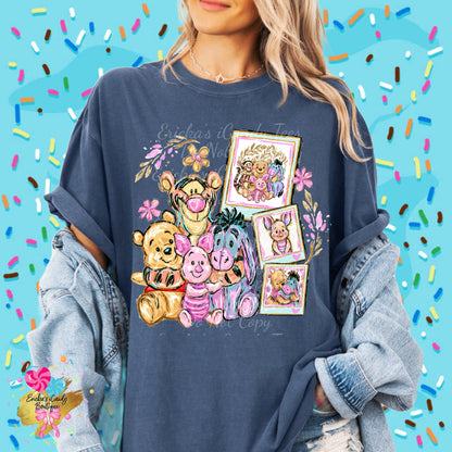 Watercolor Woods Friends Polaroids - Kids & Adult Apparel