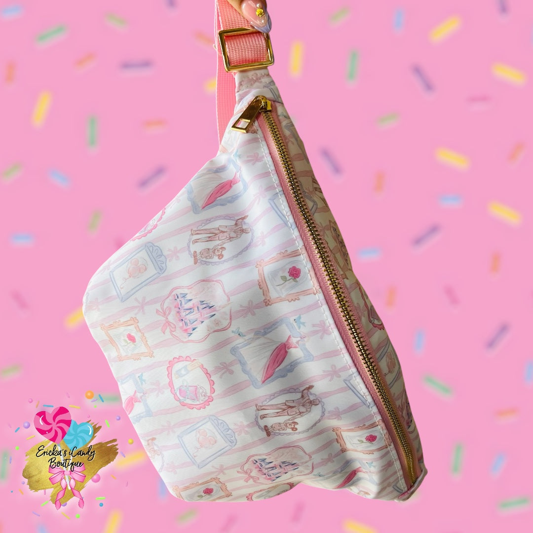 Pink Castle Frames  - Large Fanny Belt Bag