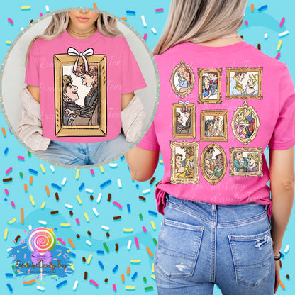 All Princess Frames LL HandDrawn- Front & Back Apparel